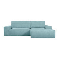 SCHLAFSOFA - 4 Personen - Samt, Stoff - Türkisblau - - Hellblau, Textil (267/85/167cm) - Vente-Unique