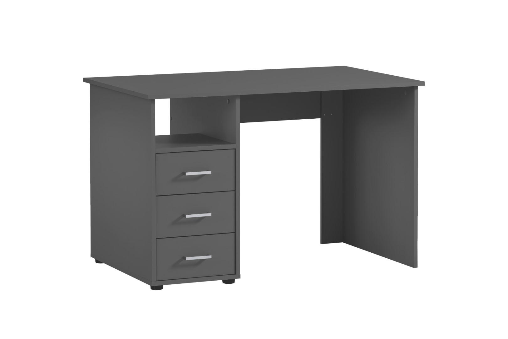 SCHREIBTISCH Fox Small 74x116x70 cm 3 Schubladen Anthrazit - Anthrazit, Holz (70/116/74cm) - PROREGAL