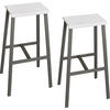 BARHOCKER Industrial-Look (2er-Set) 26/35/77 cm in Weiß/Rohstahl - Weiß, Holzwerkstoff (35/77/26cm) - bümö