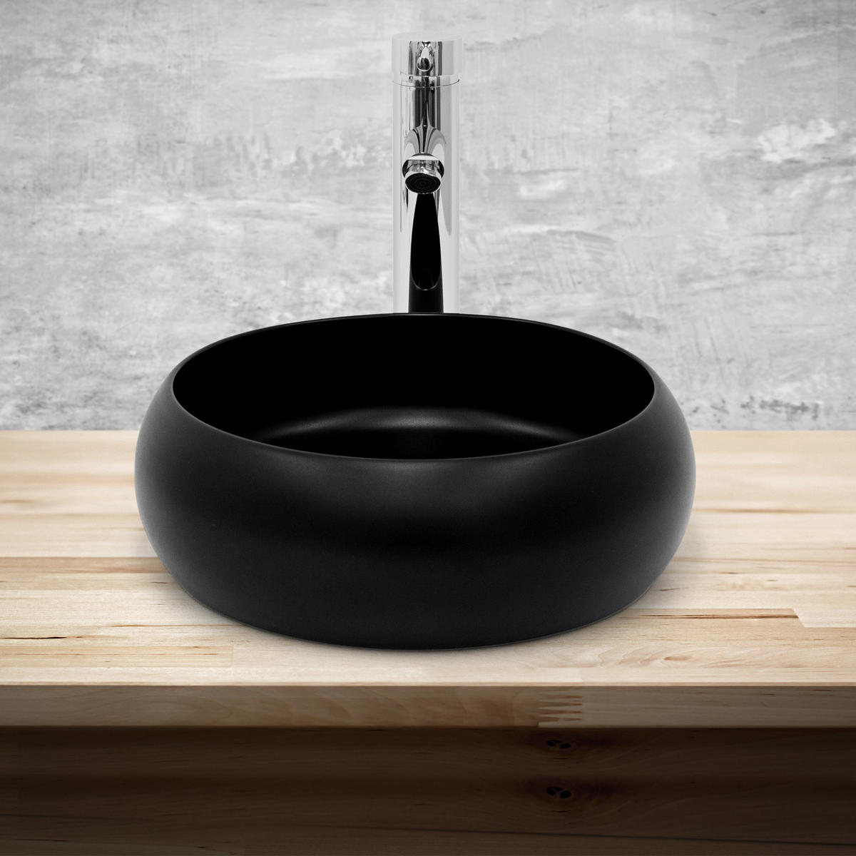 WASCHBECKEN - Schwarz, Keramik (35/30/35cm) - ML-DESIGN