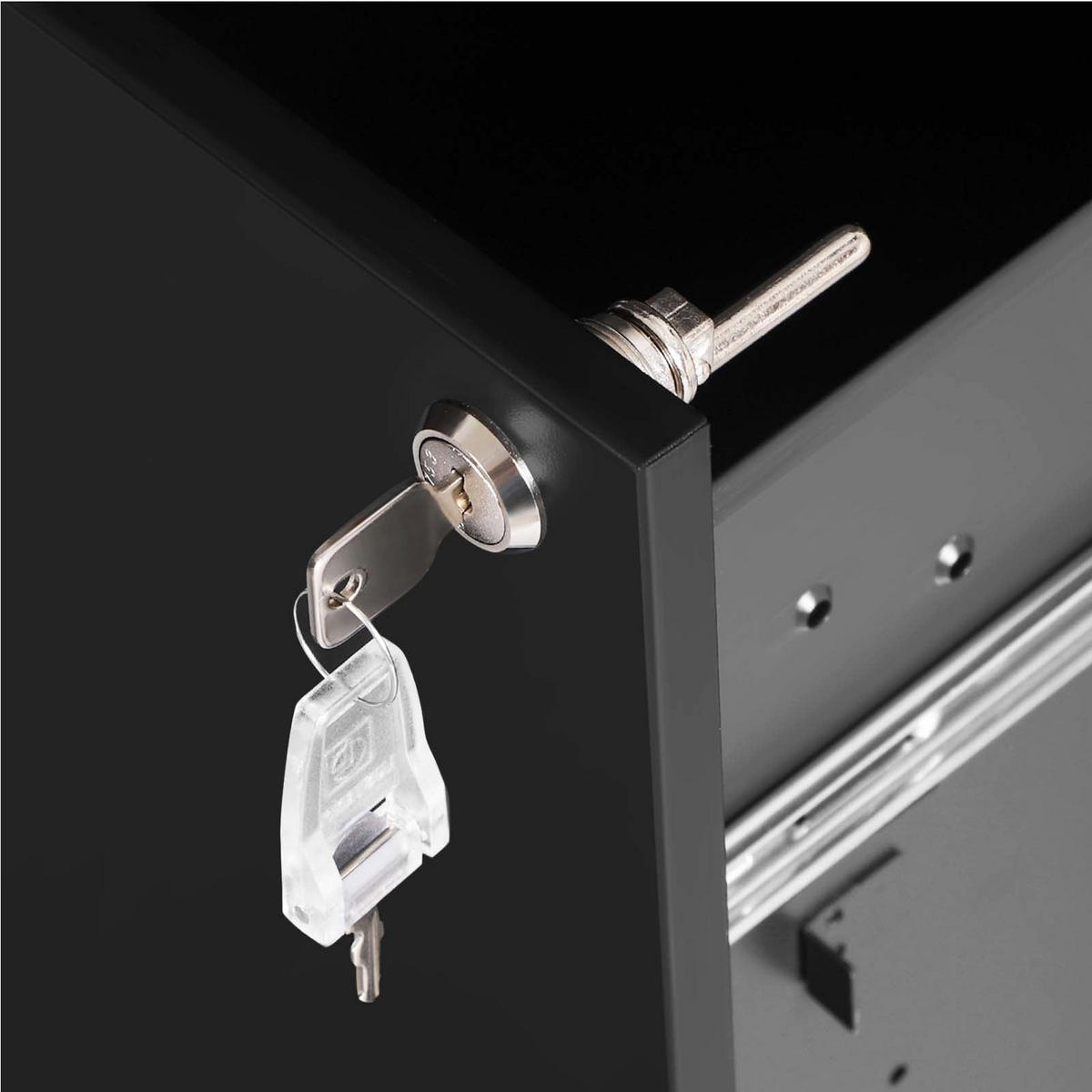 ROLLCONTAINER - Schwarz, Metall (45/55/39cm) - Hansiro