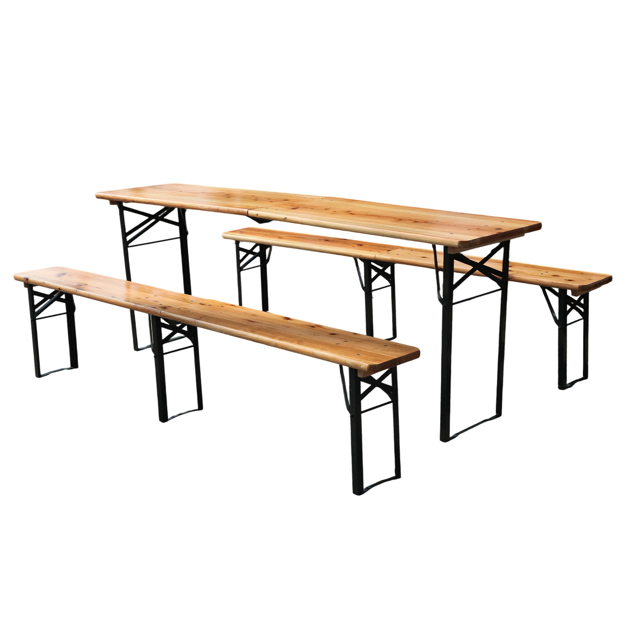 DINING-LOUNGESET Naturfarben 3-teilig 220 cm - Naturfarben, Metall - Kaket