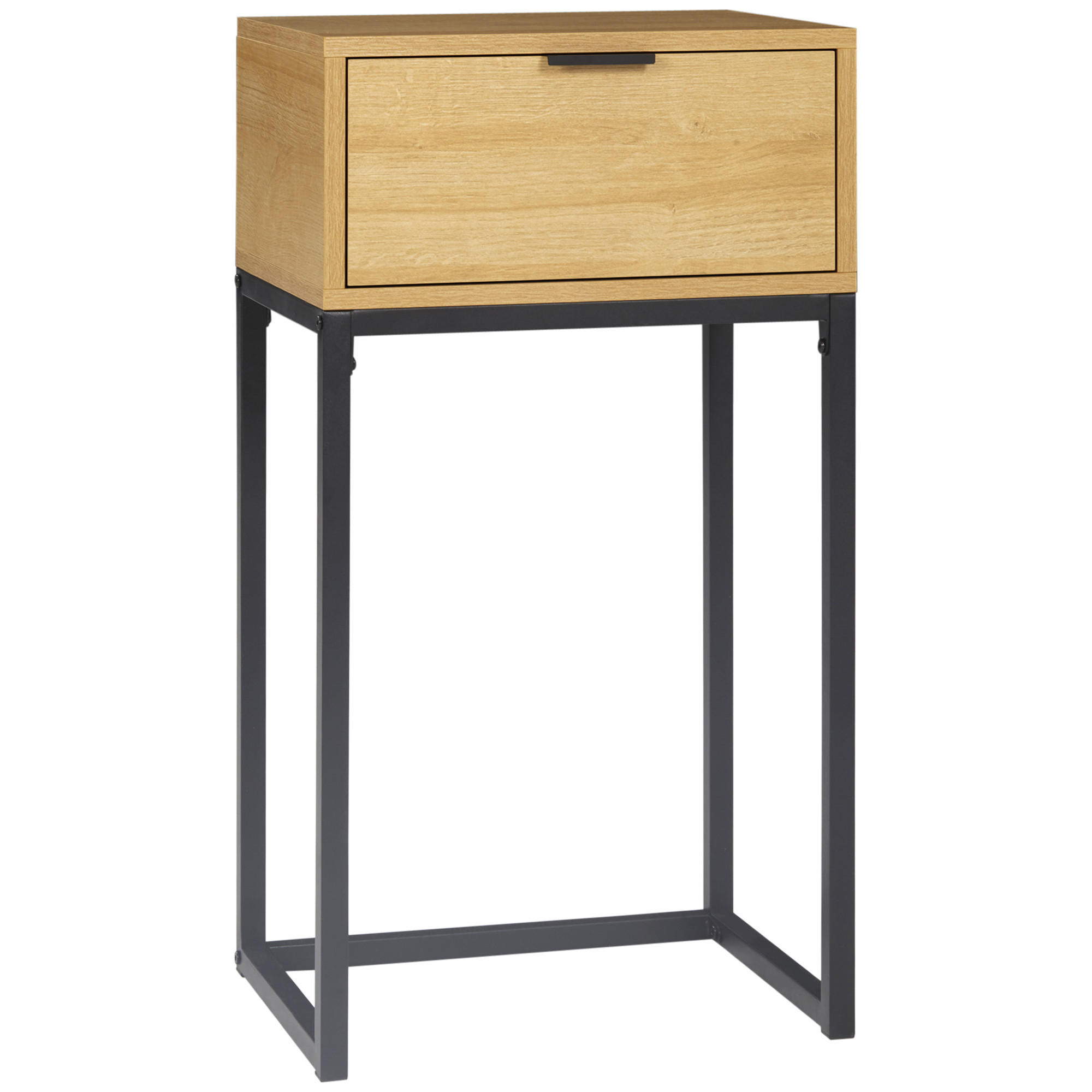 KONSOLENTISCH Naturholz Melamin in Holzoptik Stahl 1 Stück - Beige, Kunststoff (40/30/76cm) - GiPP