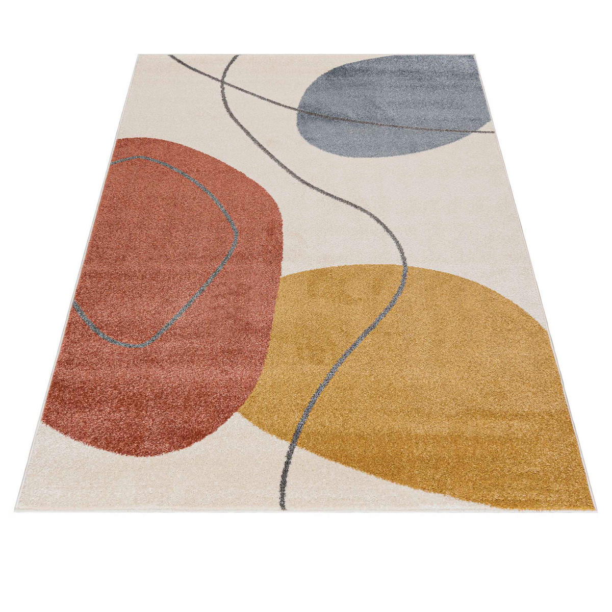 TEPPICH Beige Geometrisch In-Outdoor Pflanzlich Kurzflor Rechteckig 180 x 250 cm - Rotbraun/Beige, Textil (180/250cm) - Mazovia