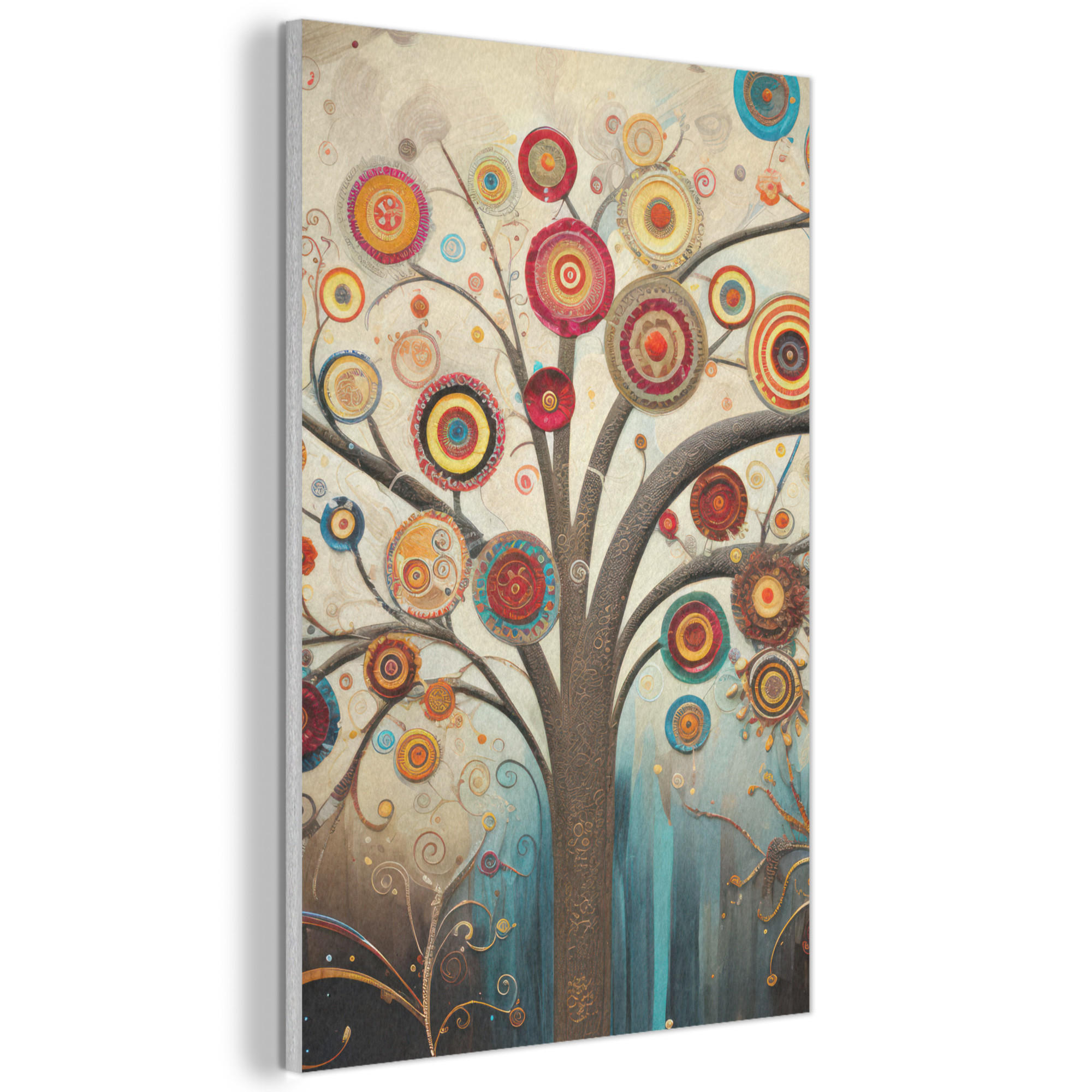 AKUSTIKBILD Baum - Baum des Lebens - Farbe Wanddeko 60x90 cm - Braun, Kunststoff (60/90/0.9cm) - MuchoWow
