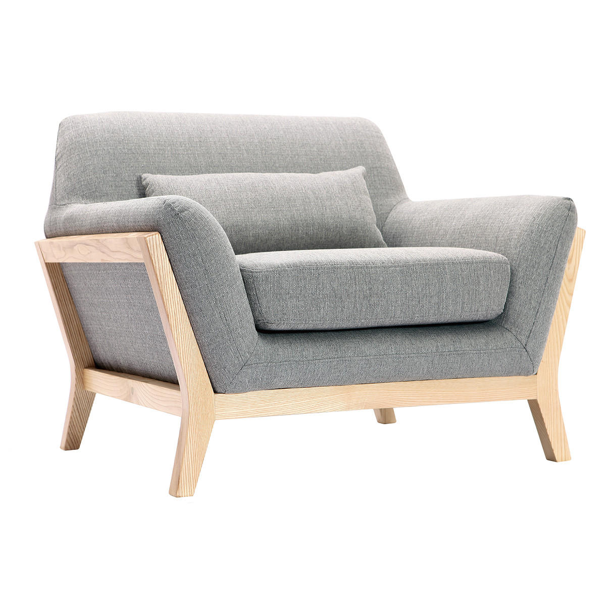 SESSEL Design Grau Holzbeine YOKO - Grau, Textil (84/78.5/96cm) - Miliboo