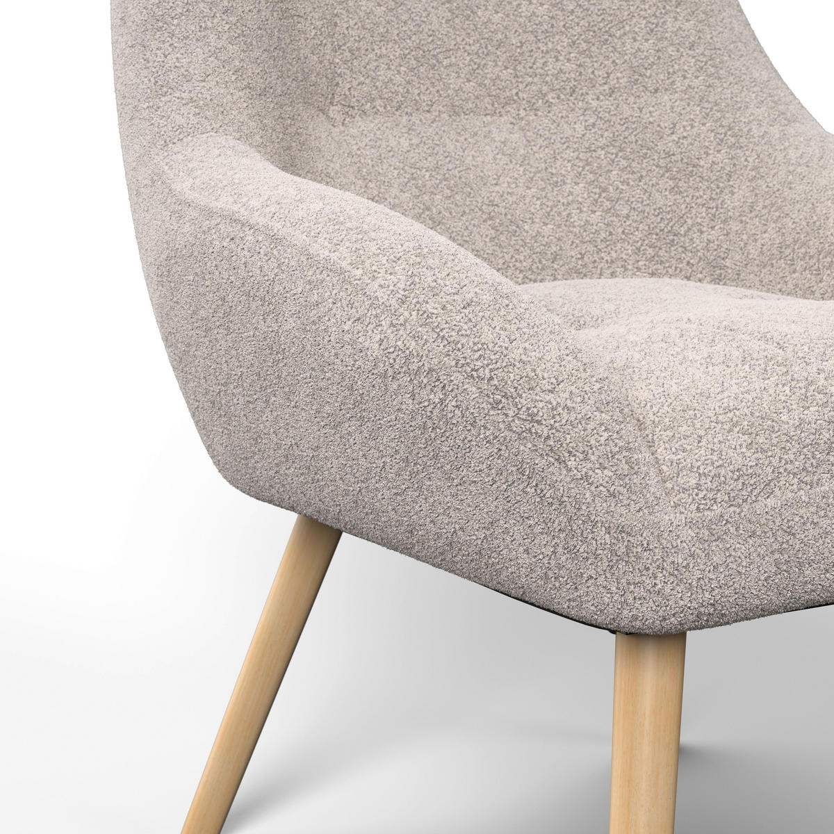 SESSEL Maximilian Beige Webstoff - Hellgrau, Holz (70/93/84cm)
