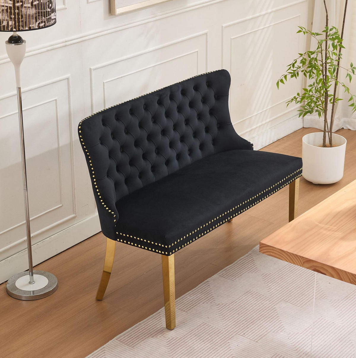BARSTUHL-SET Samt Schwarz - Schwarz, Metall (116/89.5/58cm) - Meubliv