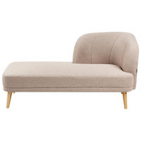 ČALOUNĚNÉ LEHÁTKO CHAISE LONGUE PRAVOSTRANNÉ Látka Světle hnědé Tanlay - hnědá/světle hnědá, textil (74/78/153cm) - Beliani