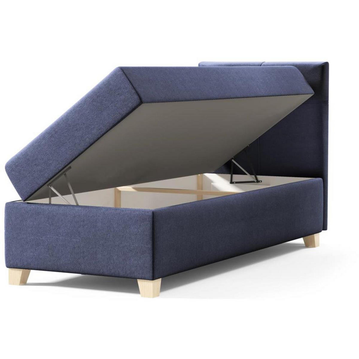 POLSTERBETT Helen Mini 93/206/106 dunkelblau - Dunkelblau, Holzwerkstoff/Textil (90/200cm) - Beautysofa