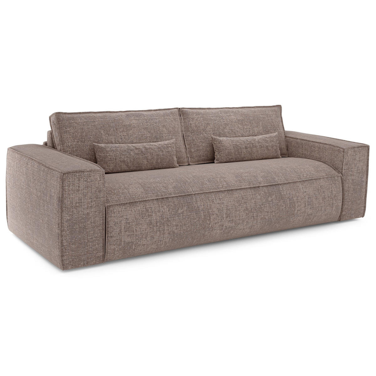 SCHLAFSOFA Express JUNE Geprägter Samt Taupe 236cm - Taupe, Textil (236/80/100cm) - Premium Interiors