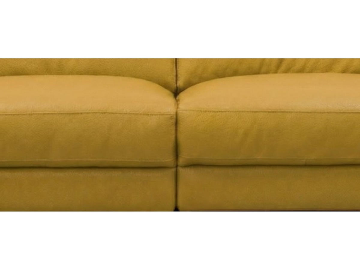 3-SITZER Sofa Planet Echtleder Senfgelb - Gelb, Leder/Metall (200/80/110cm)