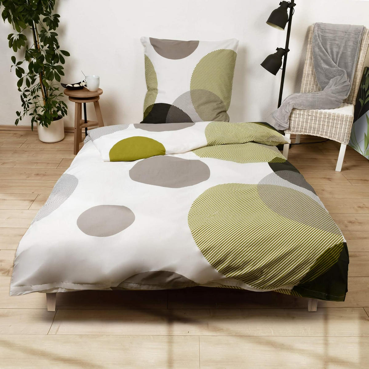 BETTWÄSCHE Nela 155/220 cm + Kissenbezug 80/80 cm Ornamente Renforcé 2er Set - Multicolor, Naturmaterialen/Textil (155/220cm) - Beautissu 