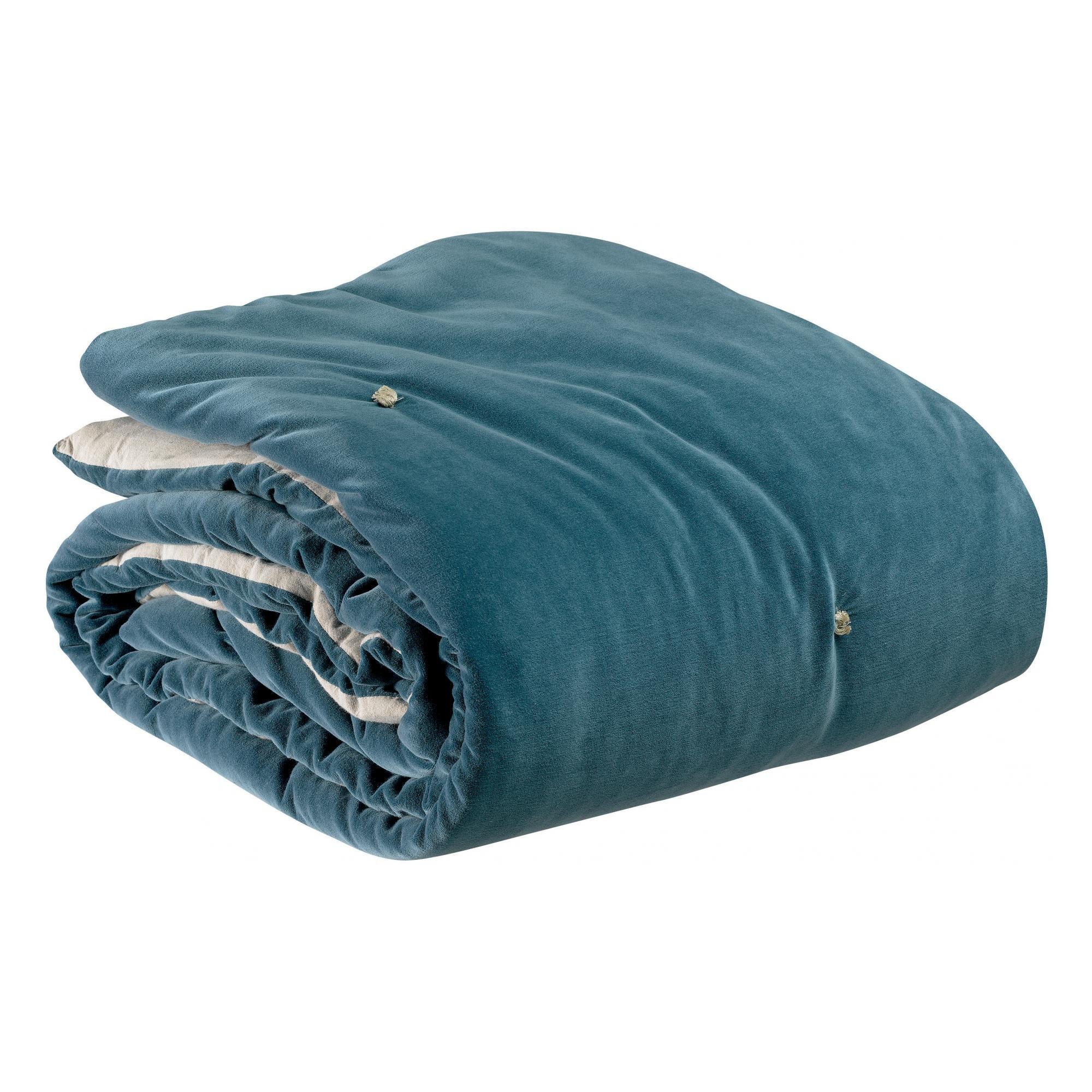 PLAID MIT GEKNOTETEN PUNKTEN Elise riviera 140 x 200 cm - Blau, Textil (140/200cm) - Vivaraise