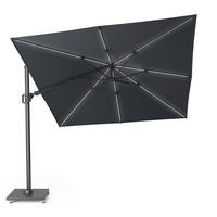 AMPELSCHIRM mit LED Beleuchtung 3 x 3 m Challenger T² Basic 360° kippbar anthrazit/anthrazit - Anthrazit, Metall (300/300cm) - Platinum