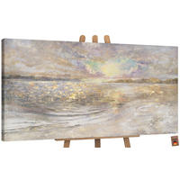 GEMÄLDE Meer Dämmerung auf Keilrahmen 100x50 cm - Beige, Holz (100/50cm) - YS-art gallery