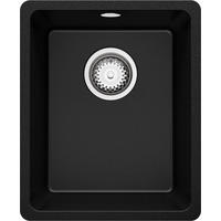 SPÜLBECKEN Venedig Slim Easy, 2-er set Schwarz 36/44 cm 1 Becken + Ablauf-Set ab 40er Unterschrank - Chromfarben/Schwarz, Kunststoff (36/20/44cm) - Primagran