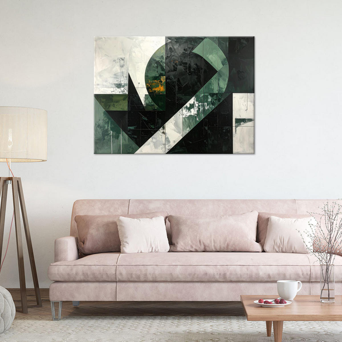 LEINWANDBILD 3D und geometrisch 90x60cm - Grün, Textil (90/60cm) - Feeby