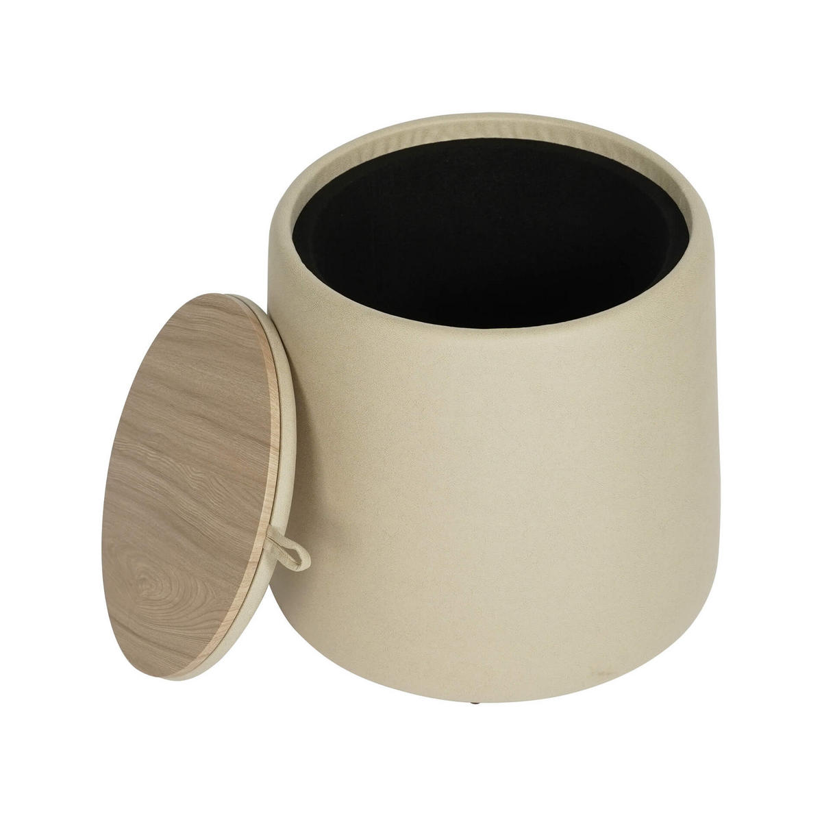 POUF Gardenia 45/45/42 cm - Beige, Holz (45/42/45cm) - Mobili Rebecca