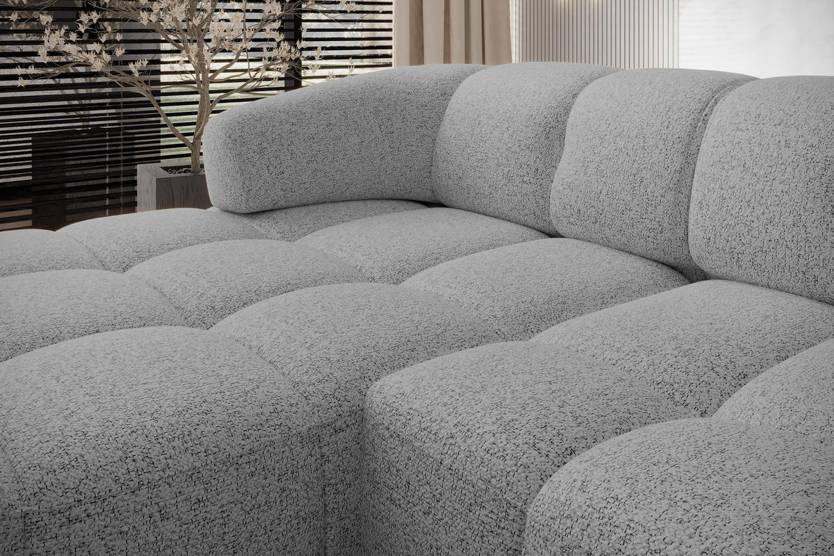 ECKSOFA Wesper S – Eckcouch mit Elektrischer Sitzverstellung, L-förmig, Freistehend, Relaxfunktion, 183x284x79 cm – Rechte, Grau - Grau, Holz/Textil (284/113cm) - DomoHome