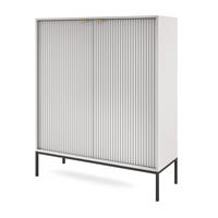SIDEBOARD 104 cm Galla, 2 Türen, Grau + Schwarz - Schwarz/Grau, Holz/Metall (104/125/39cm) - Emporius