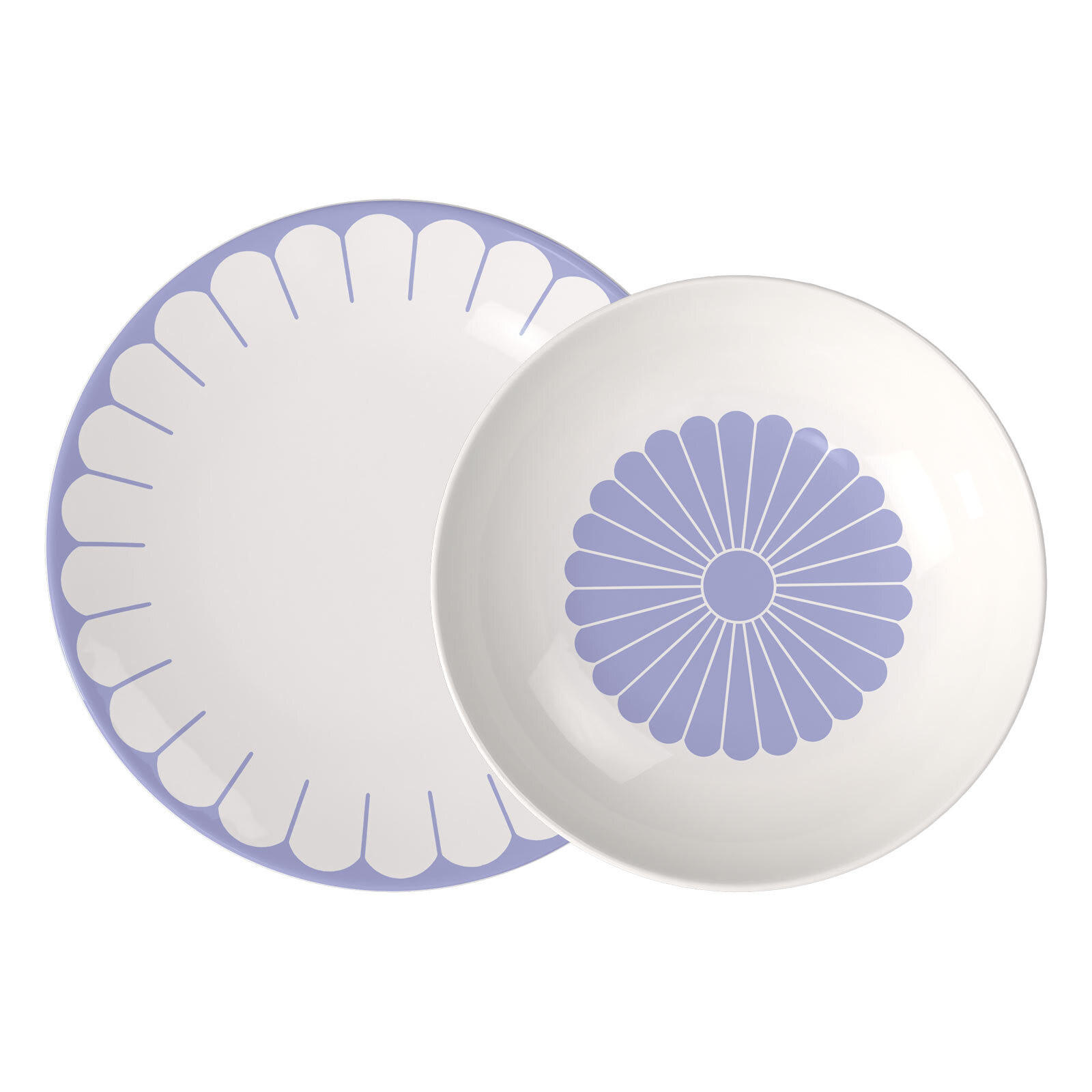 TAFELSERVICE Fleur Couleur Bleu 12er Set - Blau, Keramik (24/5.1/24cm) - Villeroy & Boch