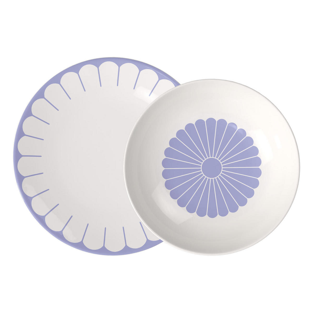 TAFELSERVICE Fleur Couleur Bleu 12er Set - Blau, Keramik (24/5.1/24cm) - Villeroy & Boch