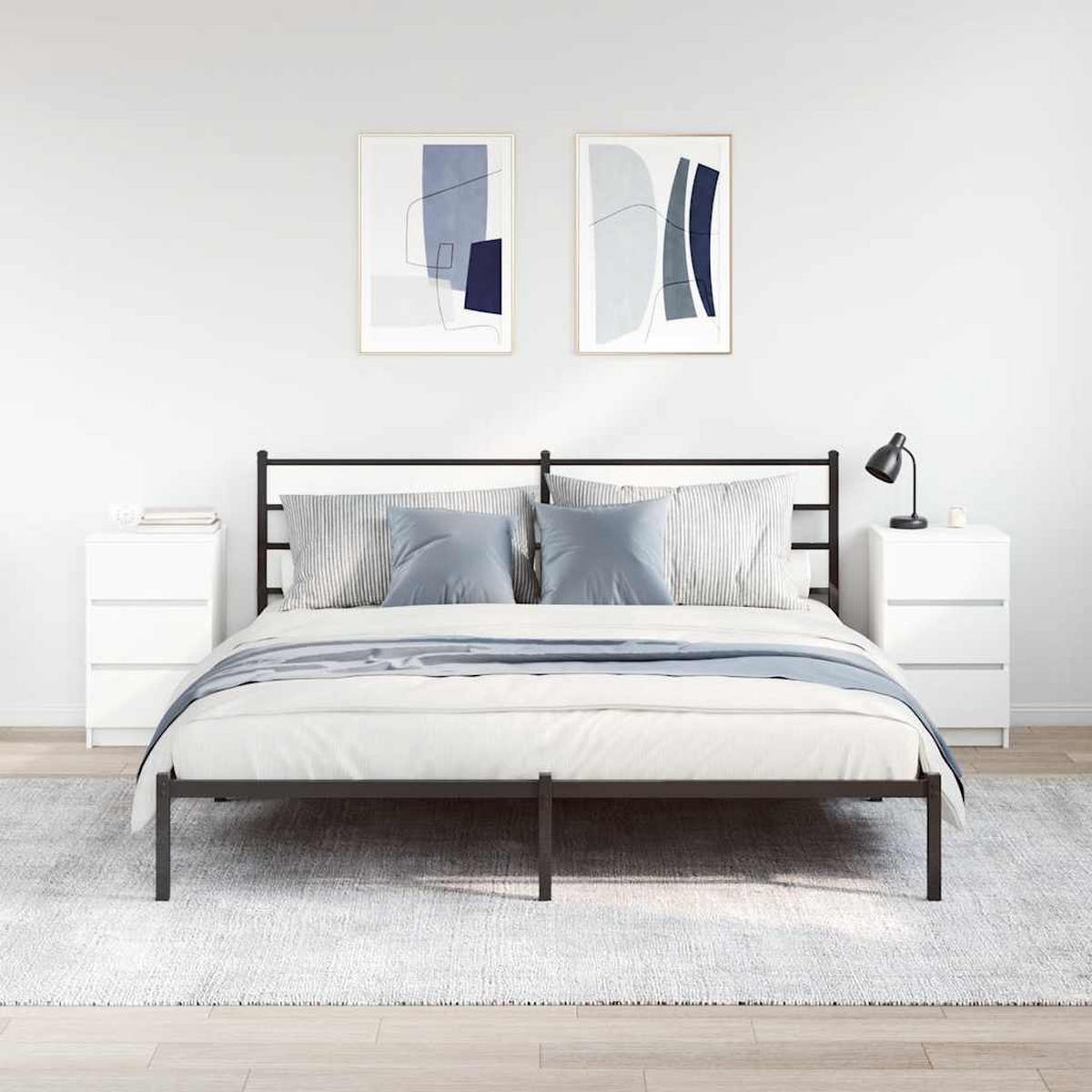 NACHTTISCH 2 Stk. mit 3 Schubladen 39/35/65 cm in Weiß - Weiß, Holz (39/65/35cm) - vidaXL