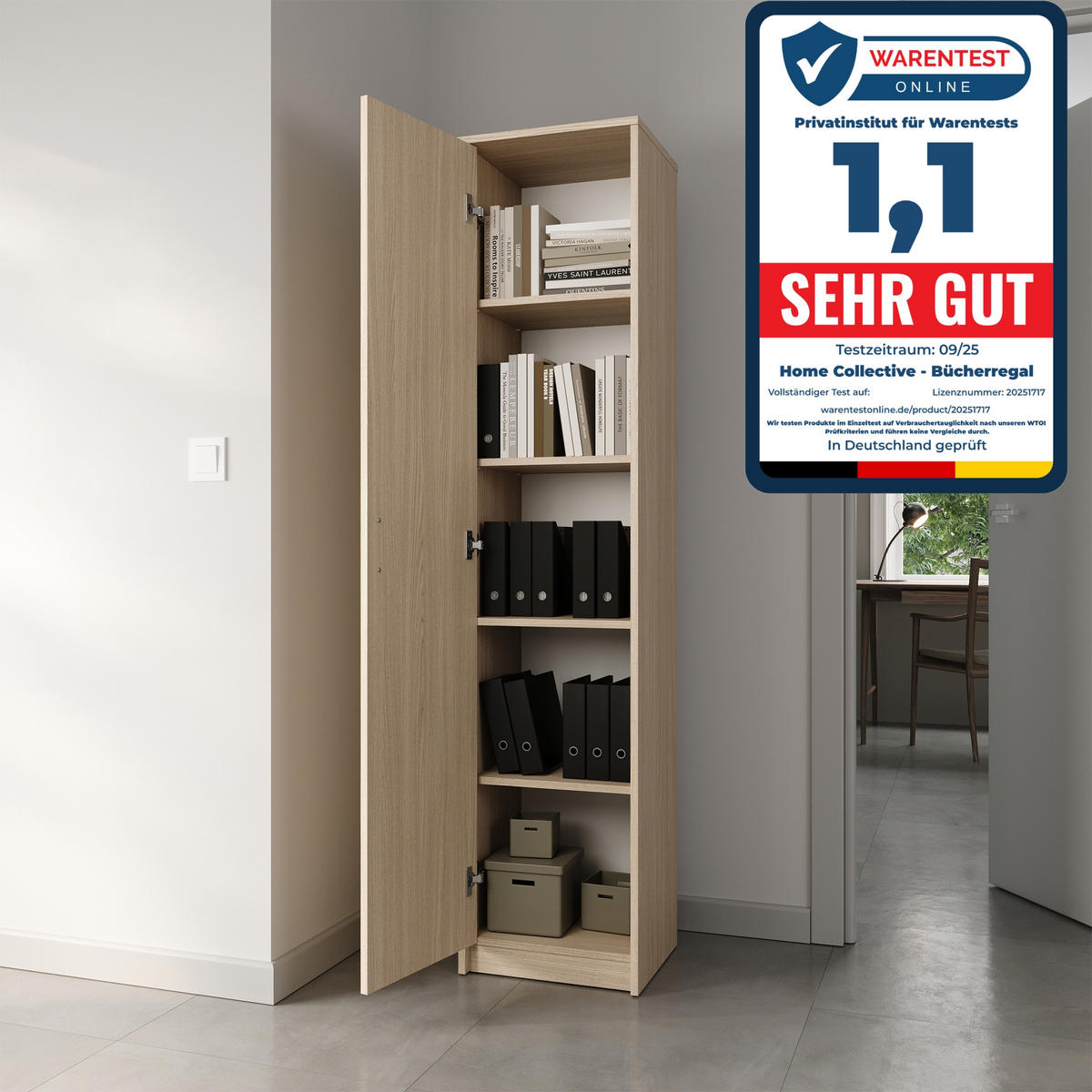 MEHRZWECKSCHRANK mit 4 Einlegeböden 50 cm Breite in sonoma - Sonoma Eiche, Holzwerkstoff (50/180/35cm) - Home Collective