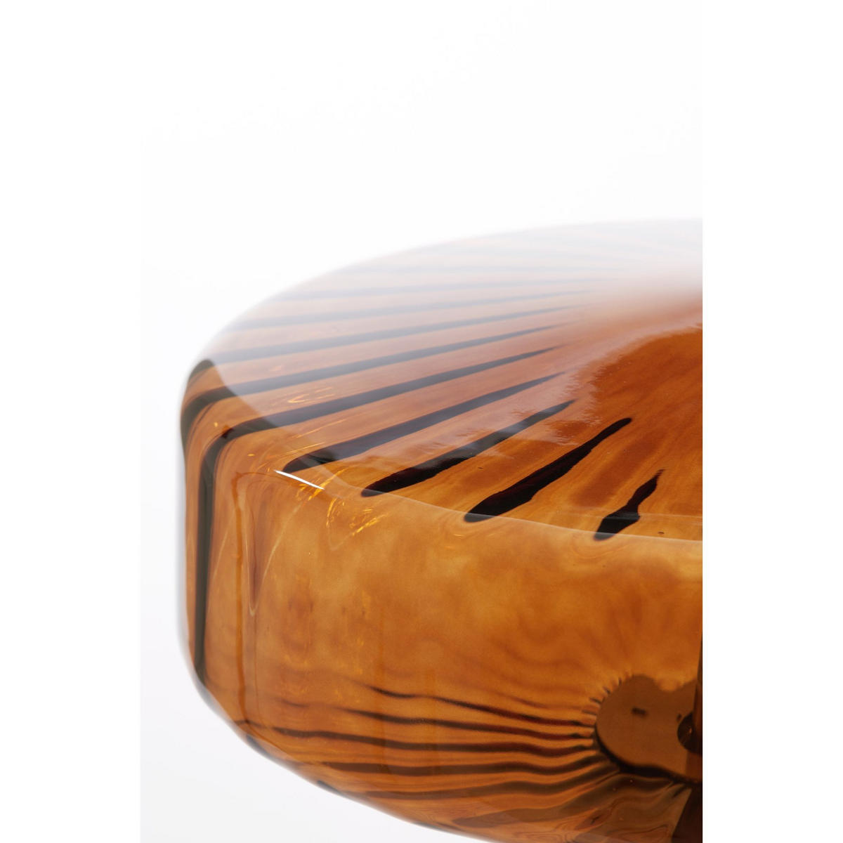 TISCHLAMPE Pleat Braun Ø40/53 cm - Braun, Glas (40/40/53cm) - Light & Living