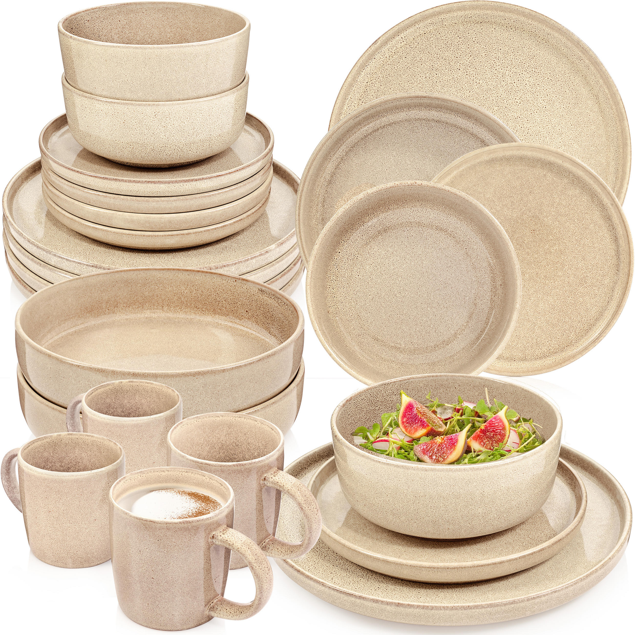 TAFELSERVICE KAIRO MOCHA - 30 teilig aus Steingut - Beige, Keramik (70/30/70cm) - Sänger
