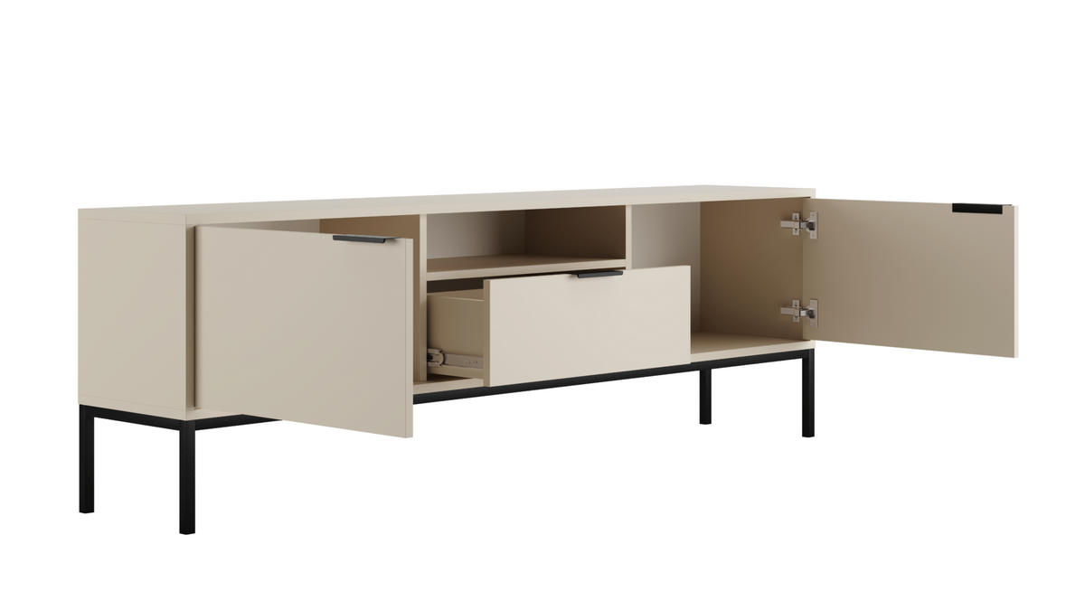 LOWBOARD Austin II 33/56,4/175 cm - Beige/Schwarz, Holzwerkstoff (33/56/175cm) - Kocot Kids