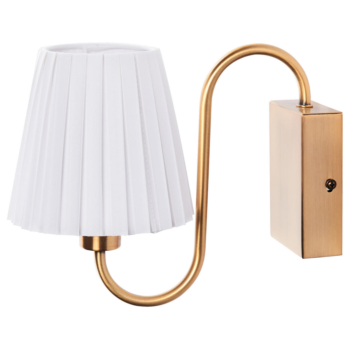 WANDLAMPE 2er Set Weiß/Gold Tolka - Goldfarben/Weiß, Metall (24/21/14cm) - Beliani