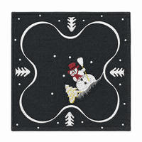 PLATZSET Weihnachten Schneemann 35/35 cm Leinenoptik - Weiß/Grau, Textil (35/35cm) - TiborTex