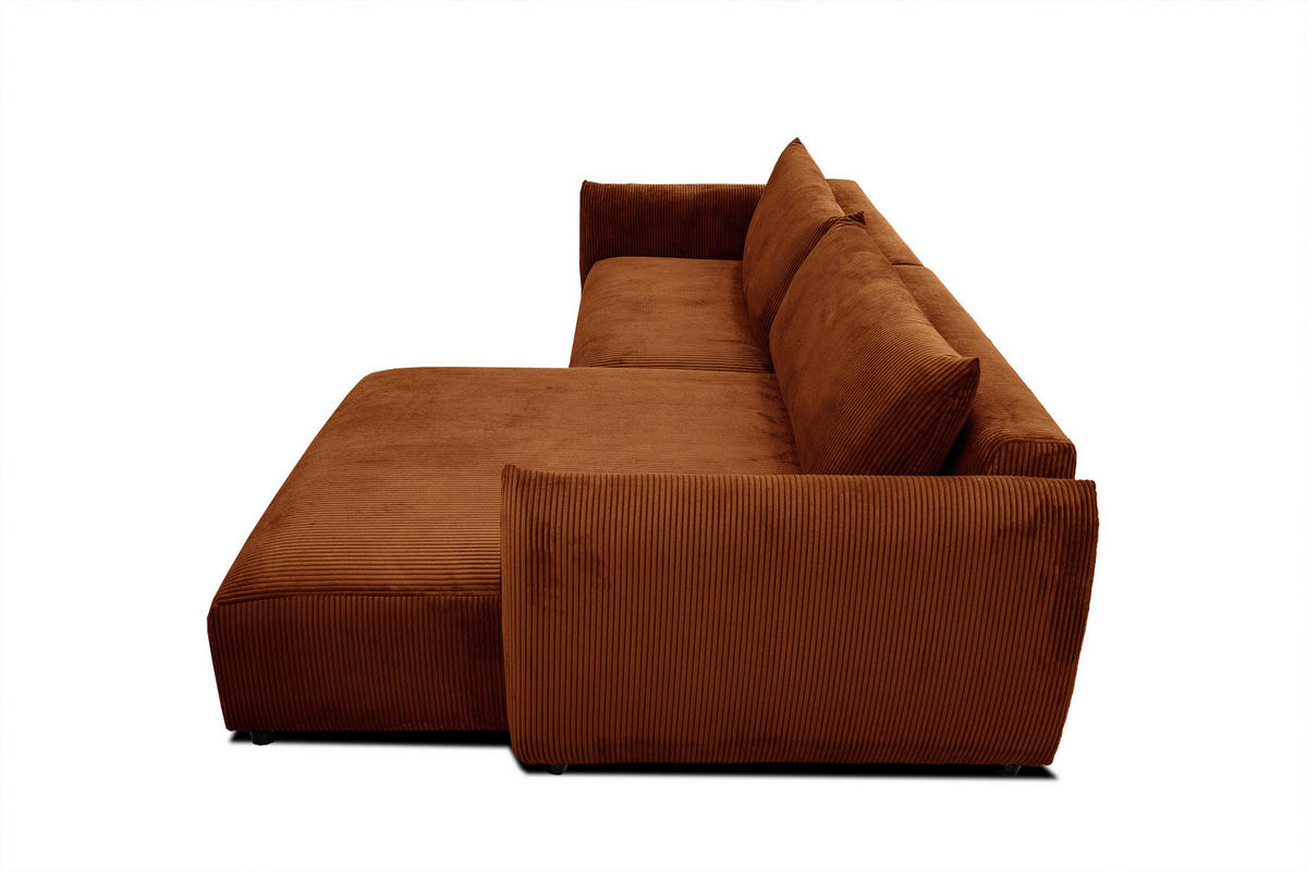 ECKSOFA TAUER 5-Sitzer, orange - Schwarz/Orange, Holzwerkstoff/Kunststoff (292/174cm) - Courtois Laville