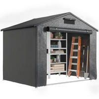 ZELTGARAGE DE-08132 wasserdicht mit aufrollbarer Tür & Belüftung Dunkelgrau - Dunkelgrau, Metall (180/202/247cm) - ComfortXL