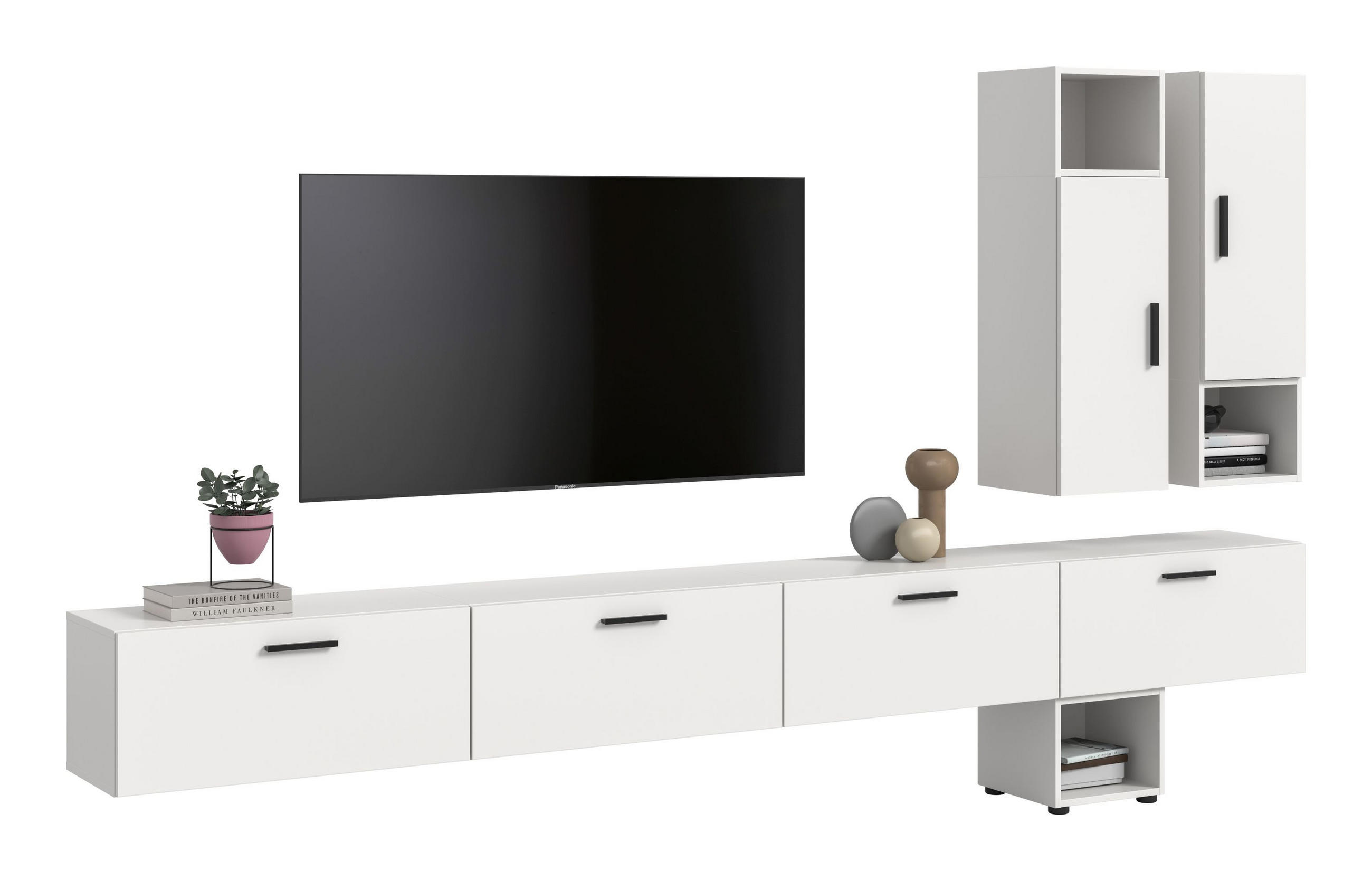 WOHNWAND The One weiß 300/34/178 cm - Weiß, Holzwerkstoff (300/178/34cm) - Xonox