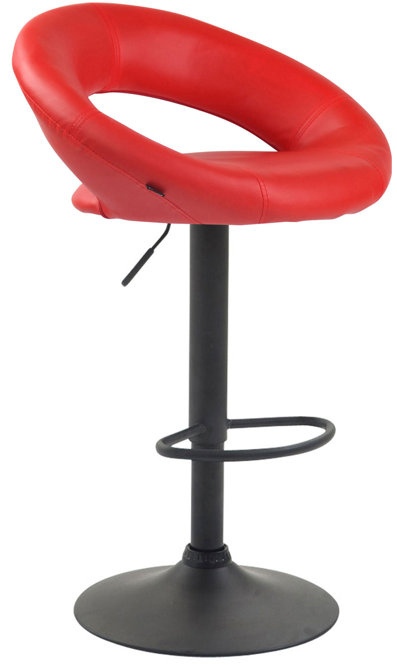 BARHOCKER Mekim Kunstleder Rot Schwarz - Rot, Leder/Metall (53/80/47cm) - DELUKE