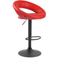 BARHOCKER Mekim Kunstleder Rot Schwarz - Rot, Leder/Metall (53/80/47cm) - DELUKE