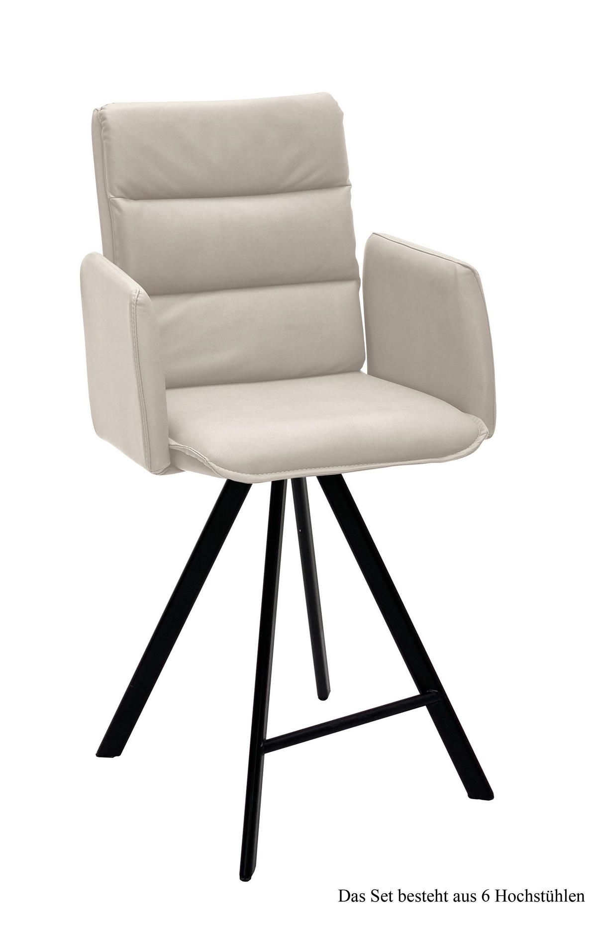 THEKENSTUHL drehbar (6er-Set) Diahann 52x109x60 Schwarz/Natur - Schwarz/Naturfarben, Kunststoff (60/109/52cm) - 58aufmkessel