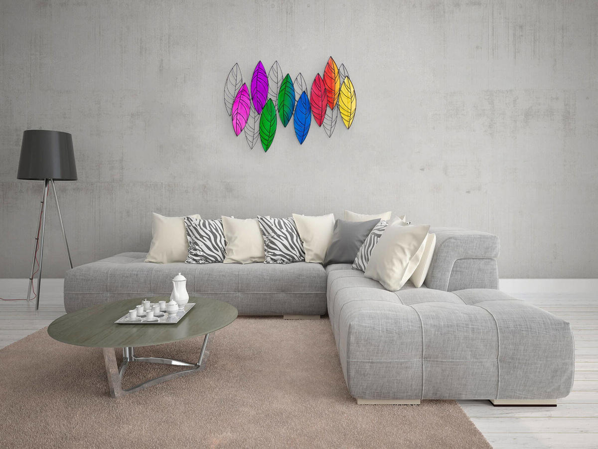 WANDDEKO Bunt 117/82 cm - Multicolor, Metall (5.5/82/8cm) - KUNSTLOFT