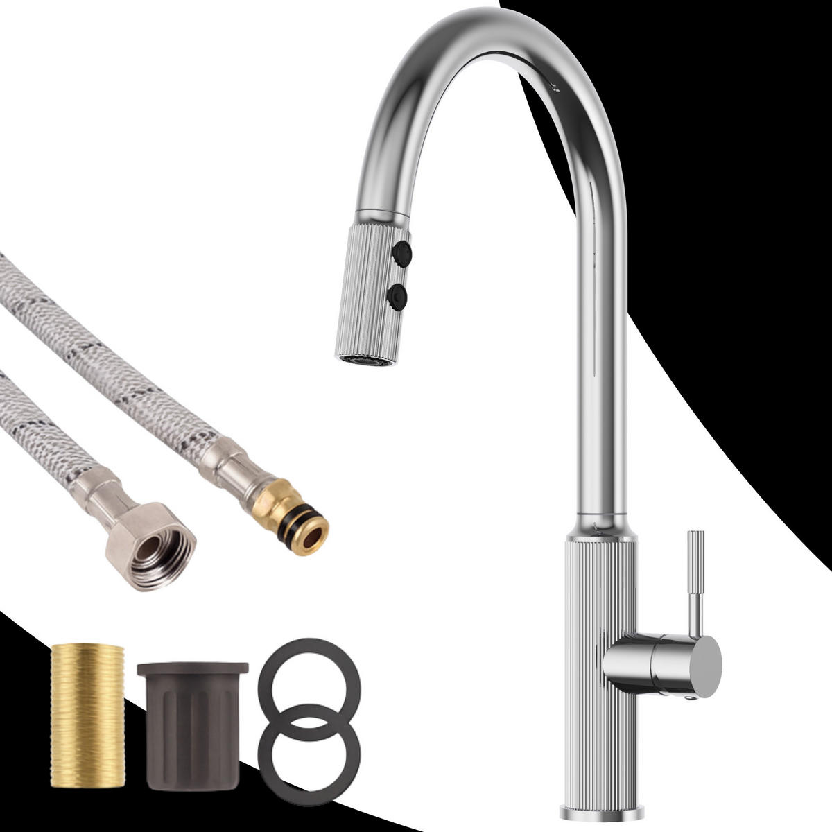 KÜCHENARMATUR Luna Chrom - Chromfarben, Metall (25/43/25cm) - Granitan