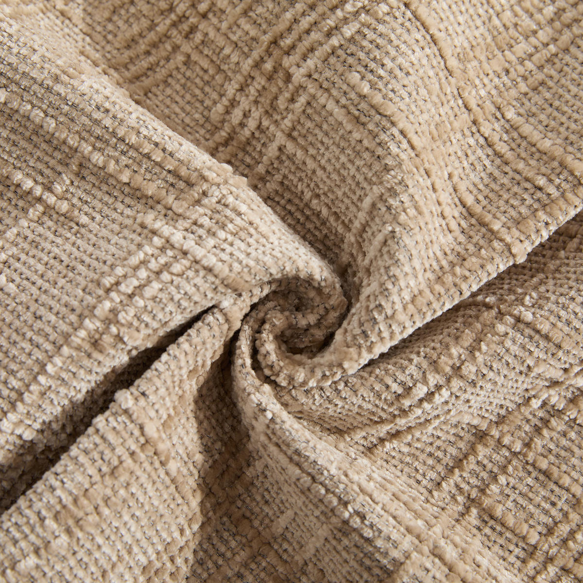 ECKSOFA 3-Sitzer Chenille Stoff Hellkhaki Modulares Sofa - Hellbraun, Textil (182.5/269.5cm) - Korfee