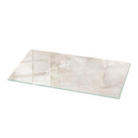 TISCHPLATTE 125x50 cm Marmorstruktur mit Textur - Creme, Glas (125/50/0.4cm) - TULUP