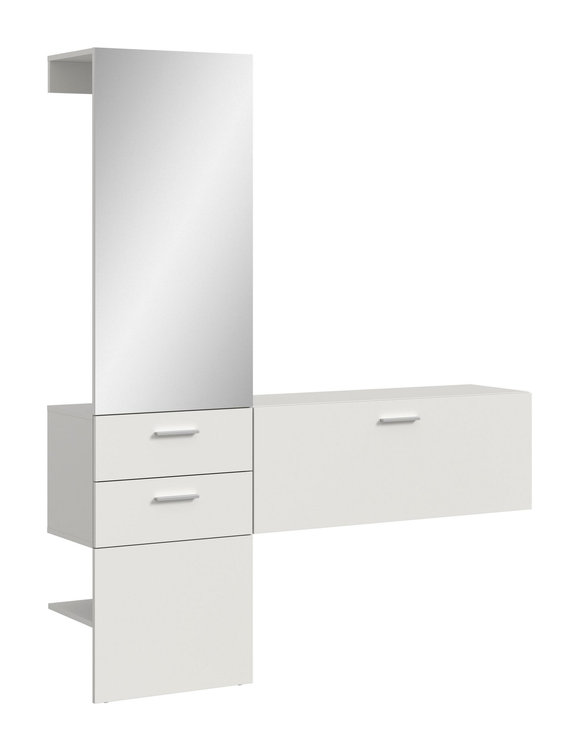 GARDEROBEN-SET VAGA 2-tlg. (B/H/T: ca. 156/190/36 cm) in weiß/weiß - Weiß, Holzwerkstoff (156/190/36cm)