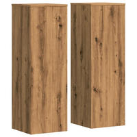 PFLANZENSTÄNDER 2er Set Artisan-Eiche 33/33/100 Cm Holzwerkstoff - Braun, Holzwerkstoff (33/100/33cm) - vidaXL