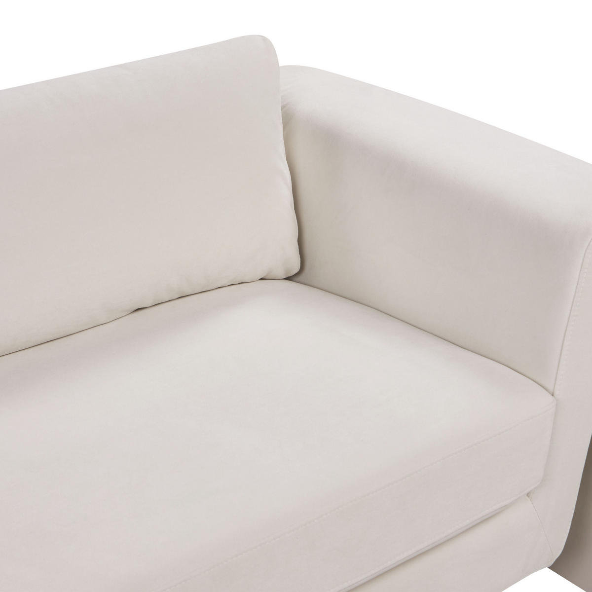 3-SITZER-SOFA Samtstoff hellbeige Maunu - Beige/Schwarz, Textil (237/76/83cm) - Beliani