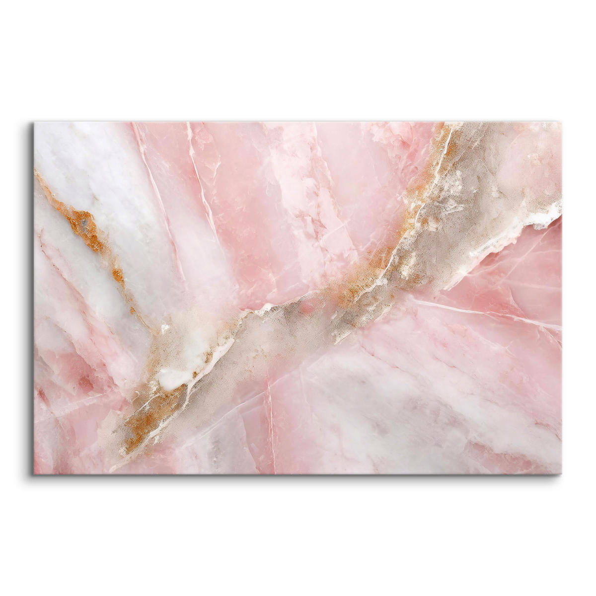 WANDBILD für Schlafzimmer MARMOR Moderne Muster 100/70 cm - Weiß/Rosa, Textil (100/70cm) - Muralo