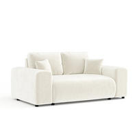 2-SITZER-SOFA Zanzibar Creme Samtstoff - Creme/Schwarz, Holz/Holzwerkstoff (178/79/108cm) - Maison de Reve