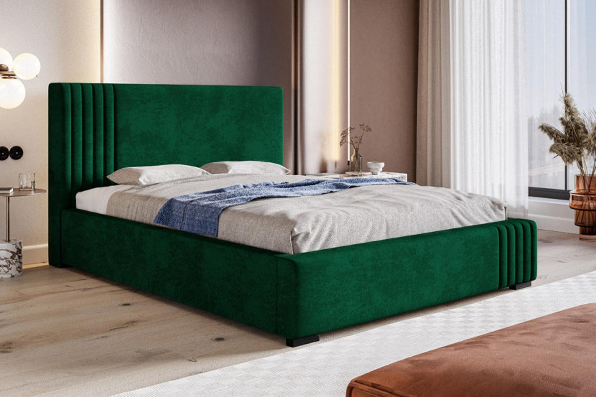 Sepro Meble BETT Dunkelgrün BEN 13 Kronos Stoff 90x200 cm Mit Bettkasten jetzt nur online ➤